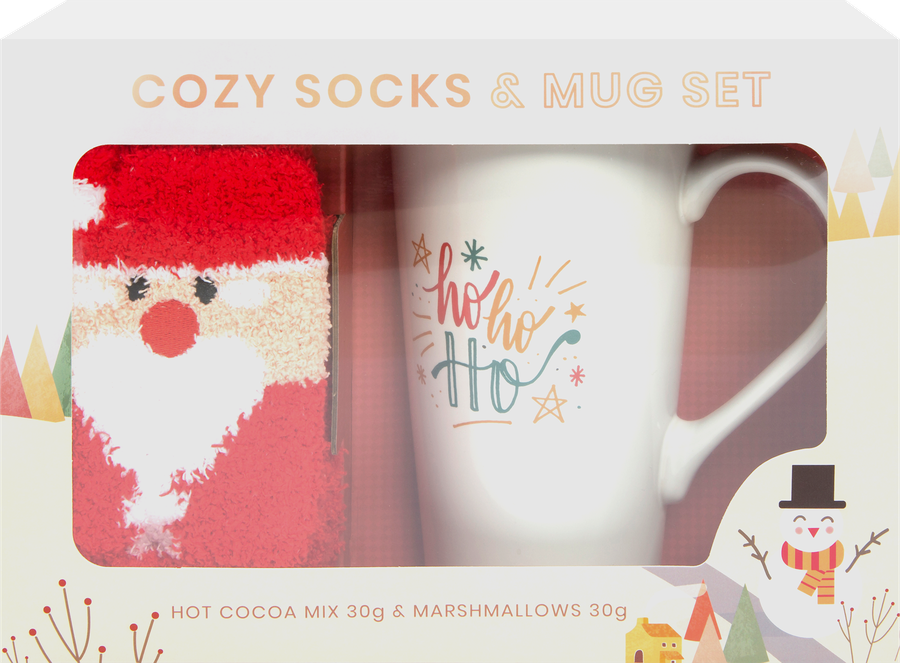 Набор подарочный MUG AND SOCKS Какао-напиток, 28г + маршмеллоу, 30г, носки + кружка, 750г