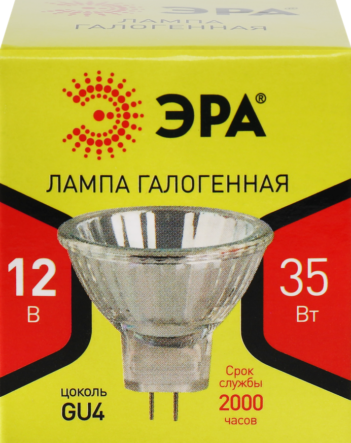 Лампа галогенная ЭРА GU4-MR11-35W-12V-30CL GU4 35Вт софит, теплый белый свет, Арт. C0027362