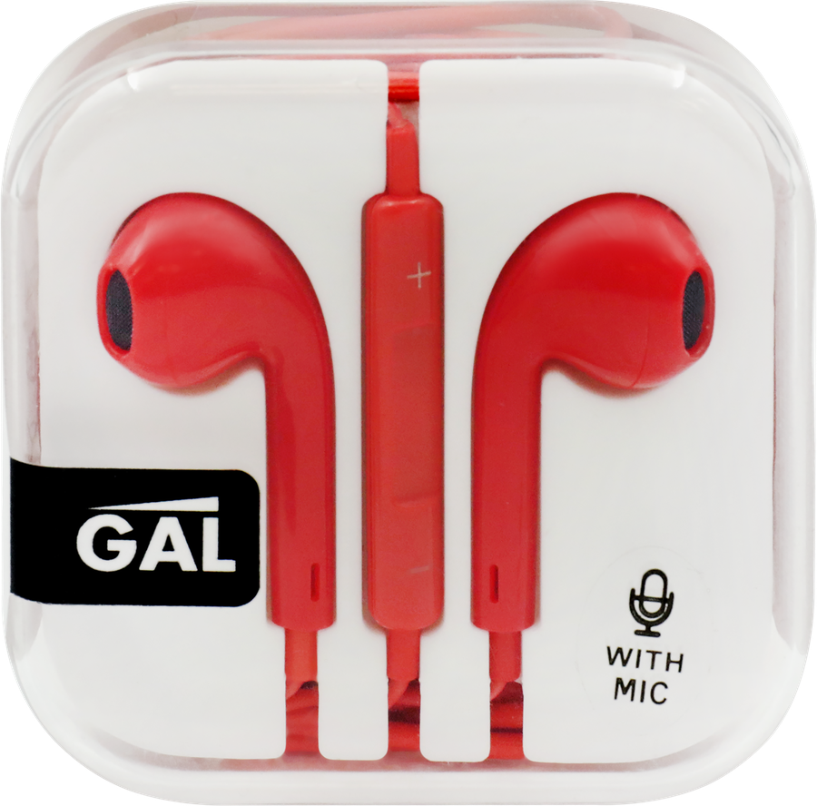 Наушники GAL HM-060BL/-060RD с микрофоном, синие, красные