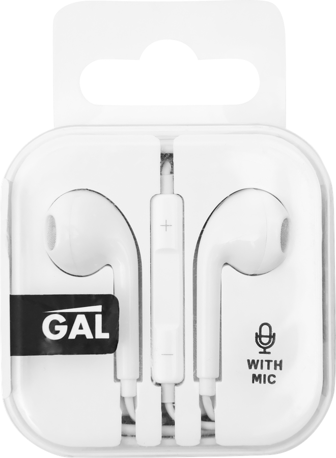 Наушники GAL с микрофоном, белый Арт. HM-060WT