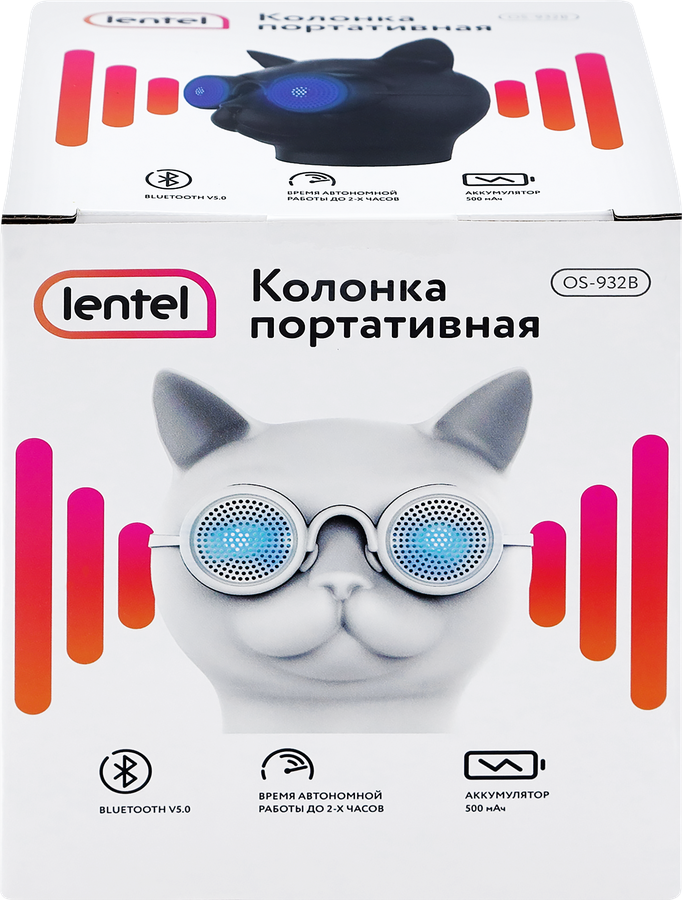 Колонка портативная LENTEL Кот, Арт. OS-932B