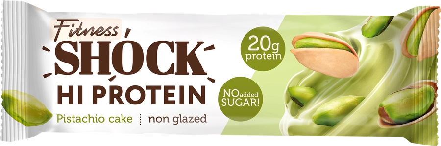 Батончик протеиновый FITNESSHOCK Hi-Protein Фисташковый десерт, неглазированный, 60г