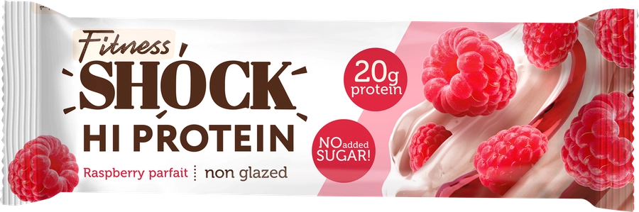Батончик протеиновый FITNESSHOCK Hi-Protein Малиновый десерт, неглазированный, 60г