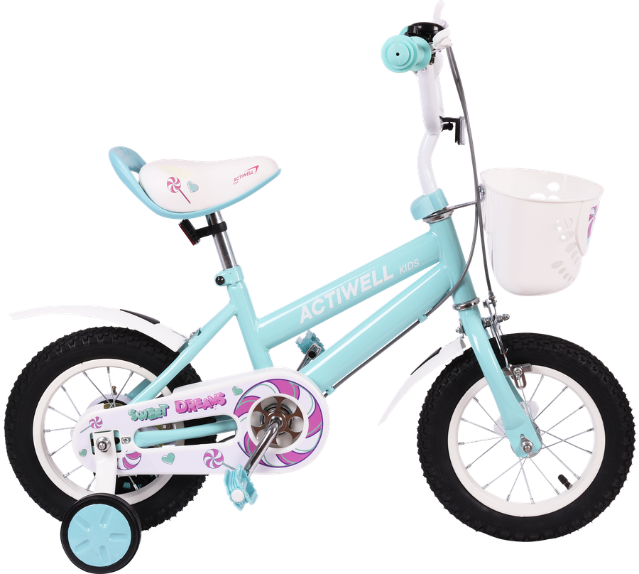 Велосипед детский ACTIWELL 12" бирюзовый/белый, Арт. KID-ST12