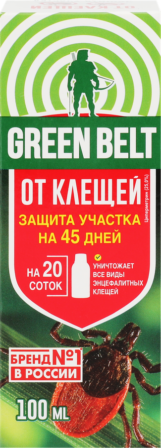 Средство для защиты участка от клещей GREEN BELT концентрат, Арт. 02-766, 100мл