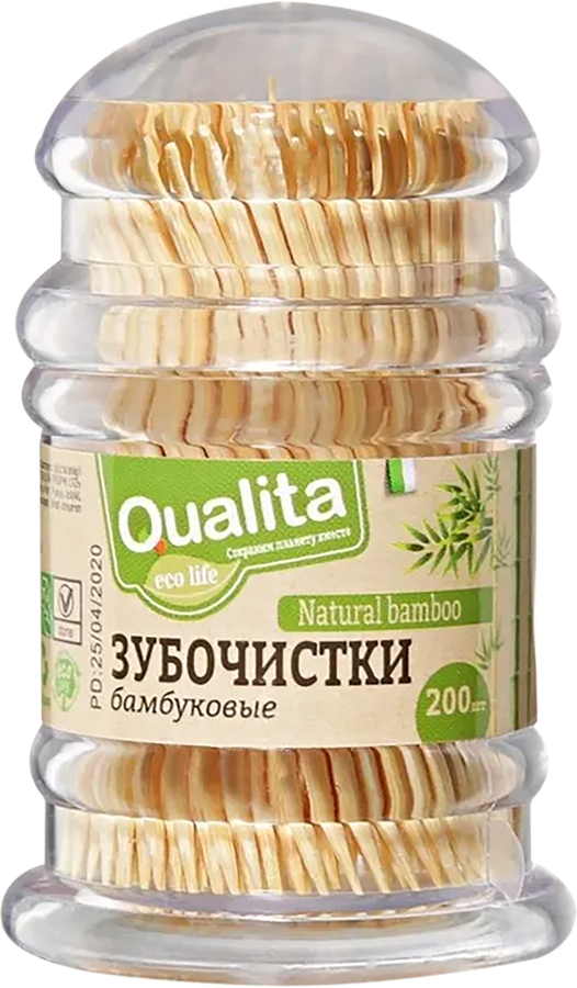 Зубочистки QUALITA бамбуковые, 200шт