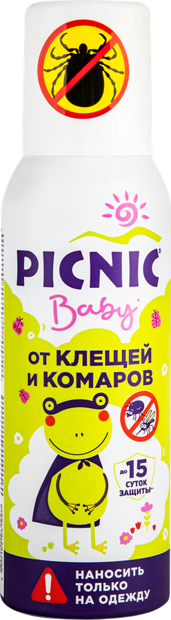 Аэрозоль от клещей и комаров детский PICNIC Baby, 125мл