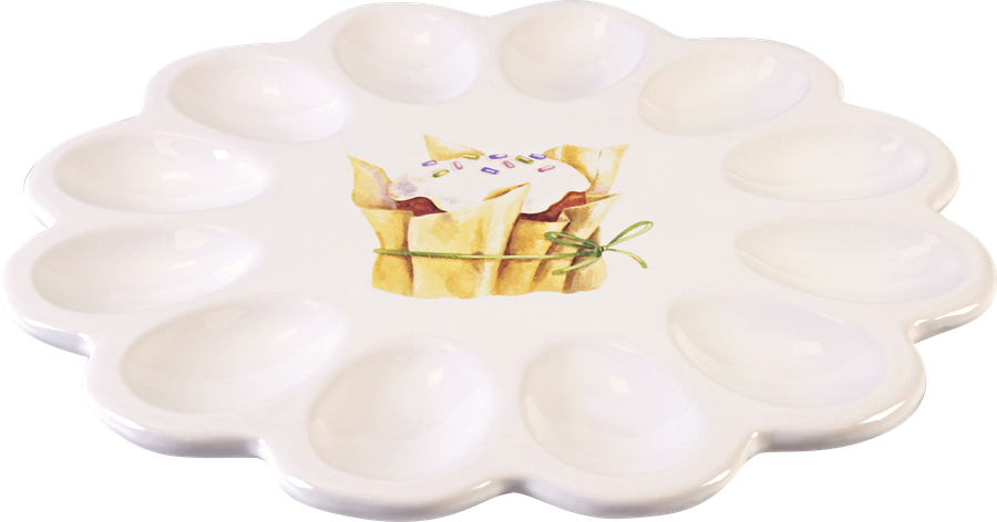 Тарелка HOMECLUB на 12 яиц и кулич, 28x28x3см, доломит, Арт. KS8524029