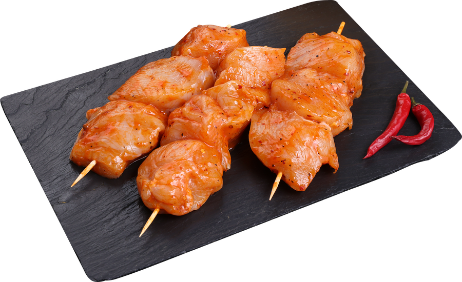 Шашлык из куриного филе ЛЕНТА FRESH в маринаде манго-чили