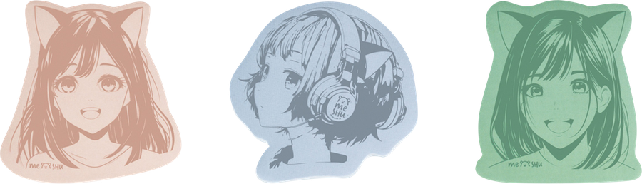 Блок для записей MESHU Anime girl, самоклеящийся фигурный, 40 листов, в ассортименте