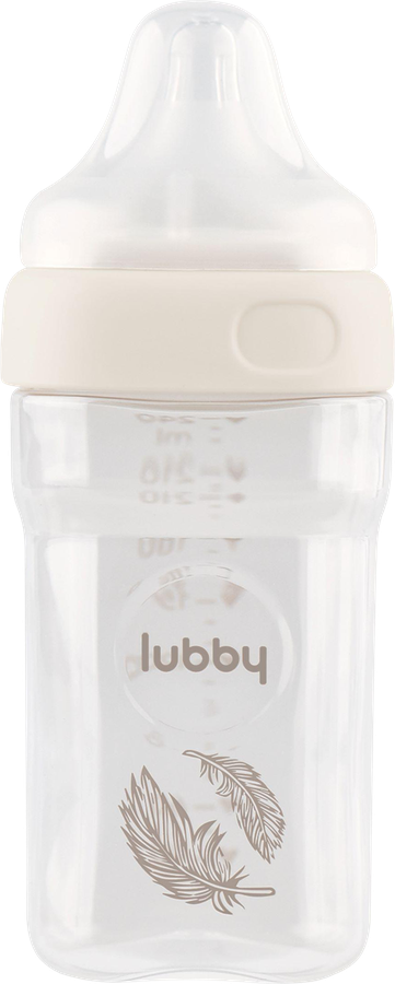 Бутылочка для кормления LUBBY Геометрия, с молочной соской и широким горлом