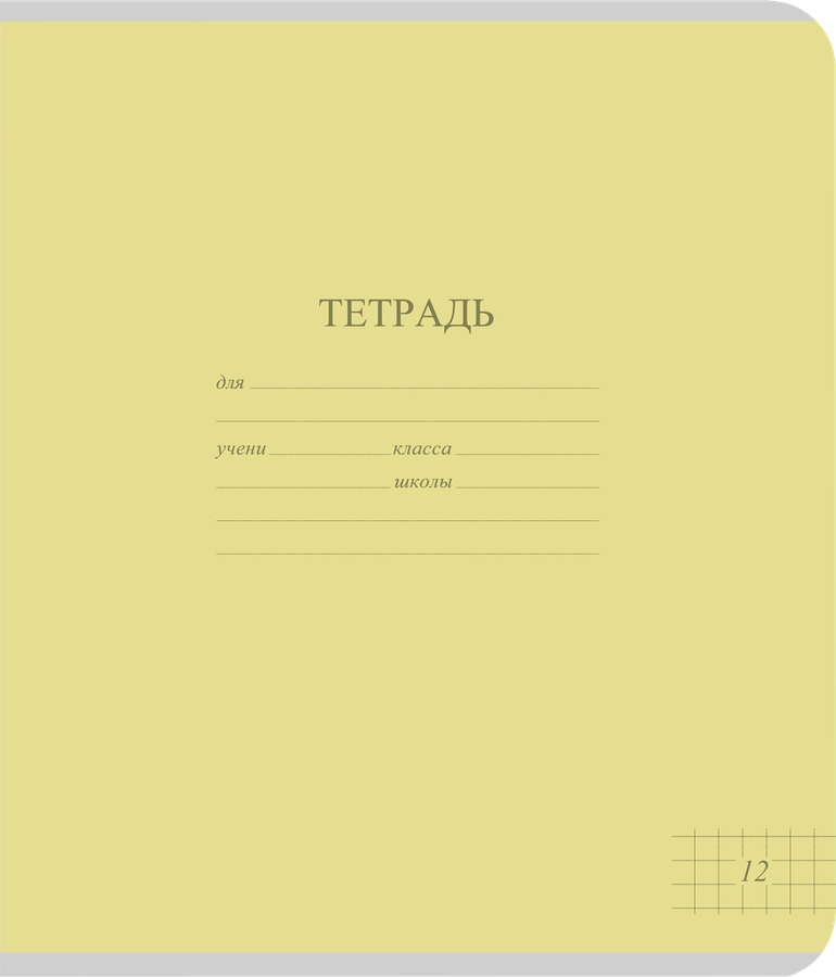 Тетрадь школьная КБК А5, 12 листов, в клетку, картон, однотонная яркая, Арт. TW 512 F1 BT 5 250