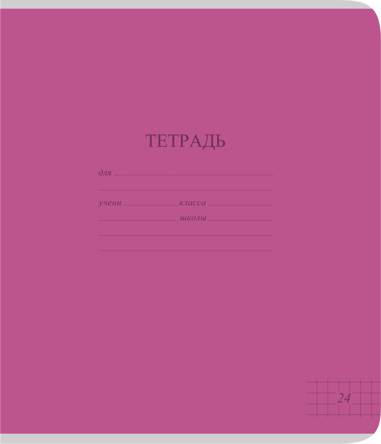 Тетрадь школьная КБК А5, 24 листа, в клетку, картон, однотонная яркая, Арт. TW 524 F1 BT 5 160