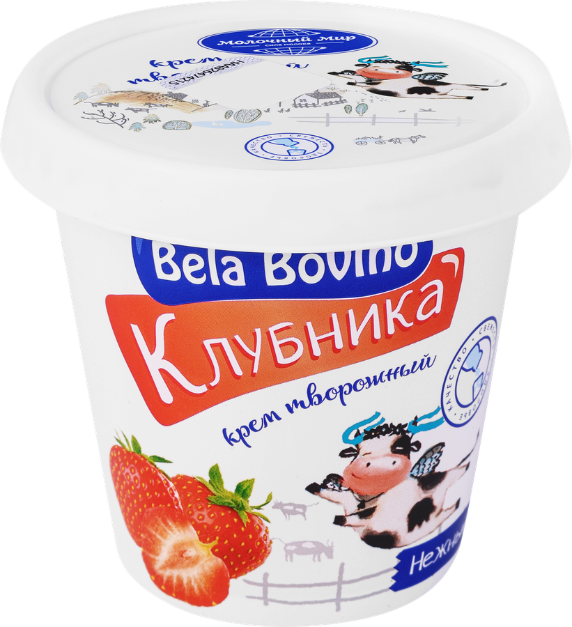 Крем творожный BELA BOVINO взбитый клубника 3% без змж