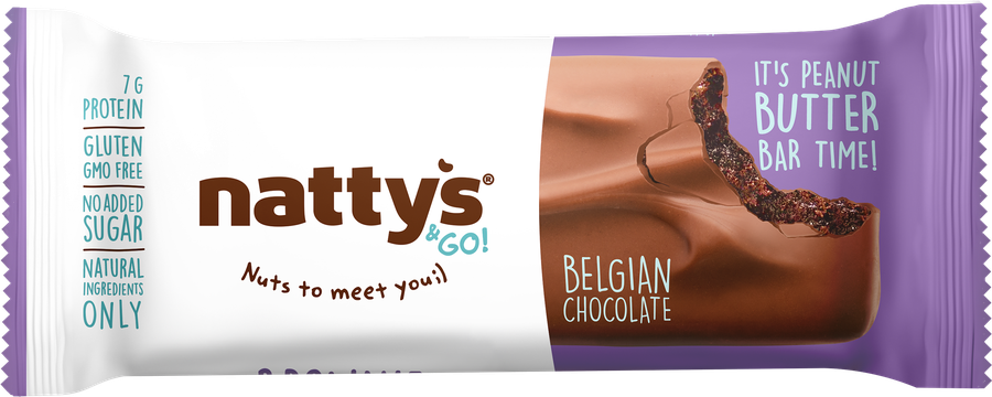 Батончик шоколадный NATTYS Brownie с арахисовой пастой и какао, в молочном шоколаде, 45г