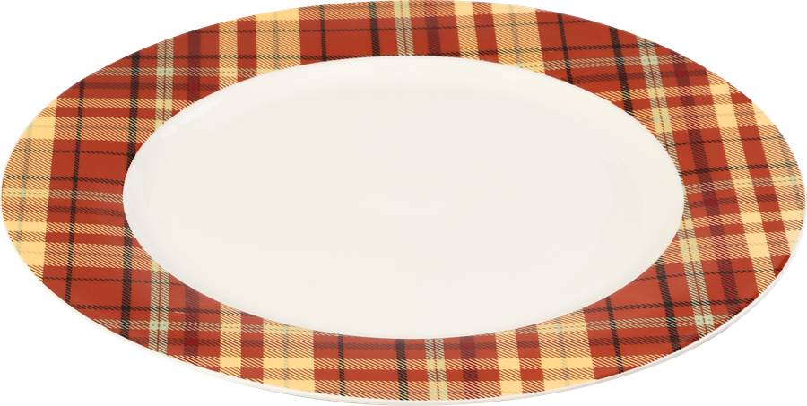 Тарелка обеденная HOMECLUB Plaid, 26,6см, фарфор, Арт. ED-p1