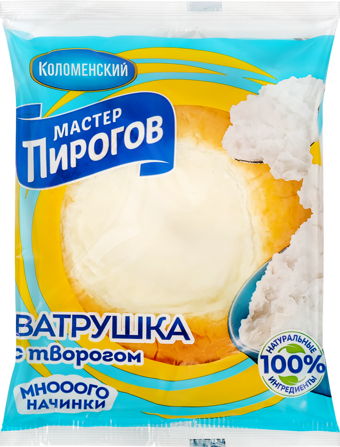 Ватрушка МАСТЕР ПИРОГОВ с творогом, высший сорт, 100г