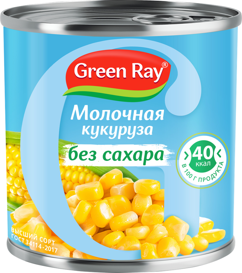 Кукуруза GREEN RAY молодая, без сахара, 340г