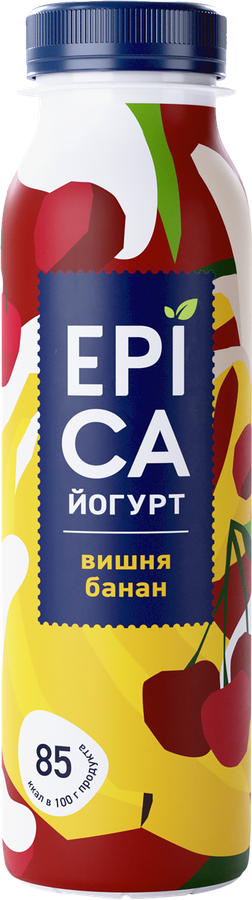 Йогурт питьевой EPICA с вишней и бананом 2,5%, без змж, 260г