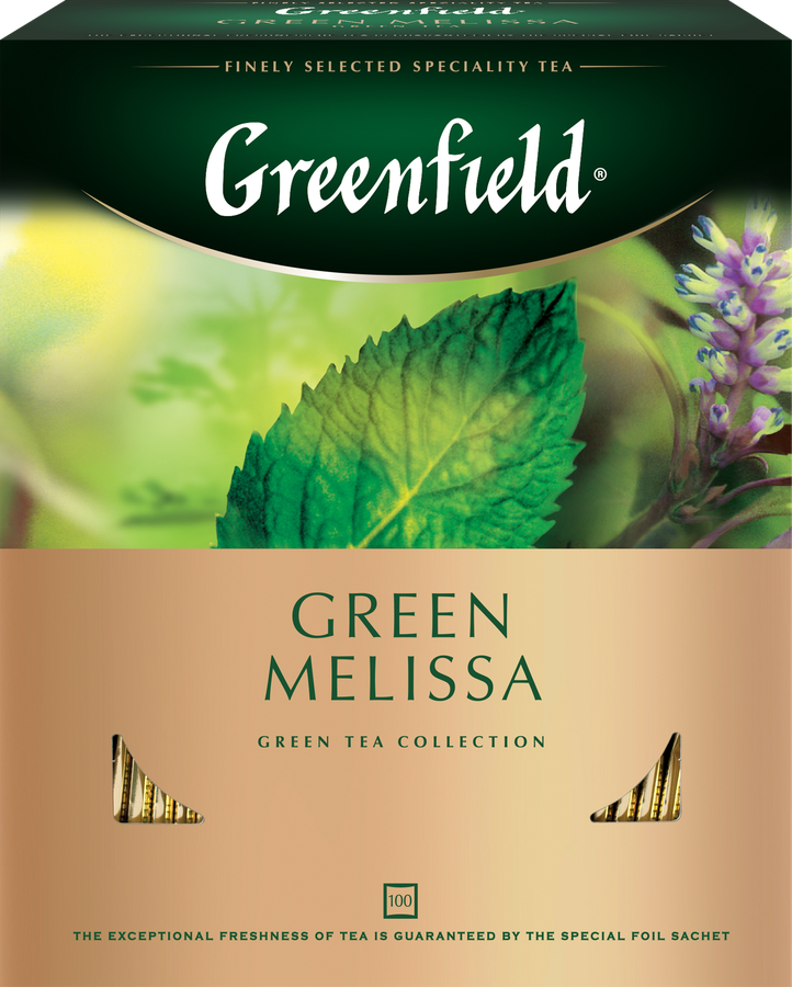 Чай зеленый GREENFIELD Green Melissa, 100пак