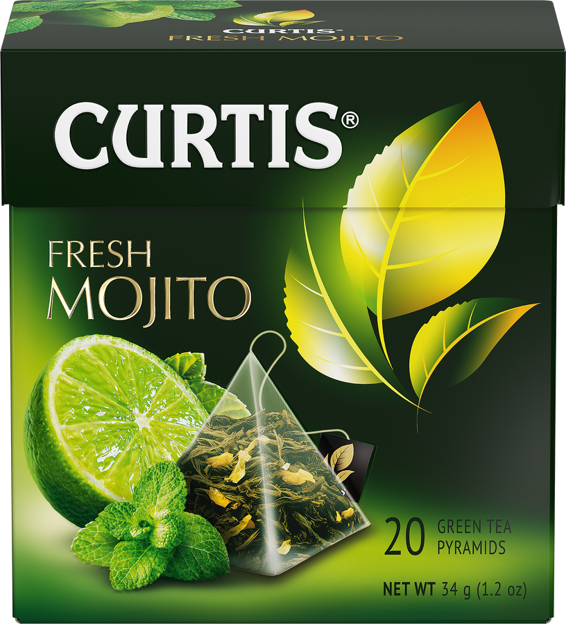 Чай зеленый CURTIS Fresh Mojito, 20х1,7г