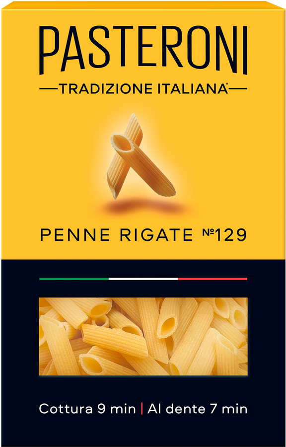 Макароны PASTERONI Penne rigate №129 группа А, 400г