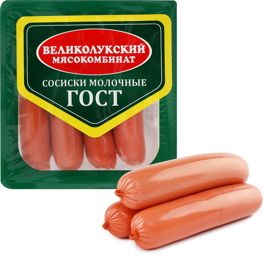 Сосиски МК ВЕЛИКОЛУКСКИЙ Молочные ГОСТ, 330г