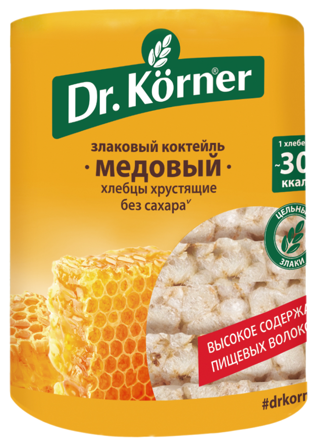 Хлебцы DR KORNER Злаковый коктейль медовый, 100г