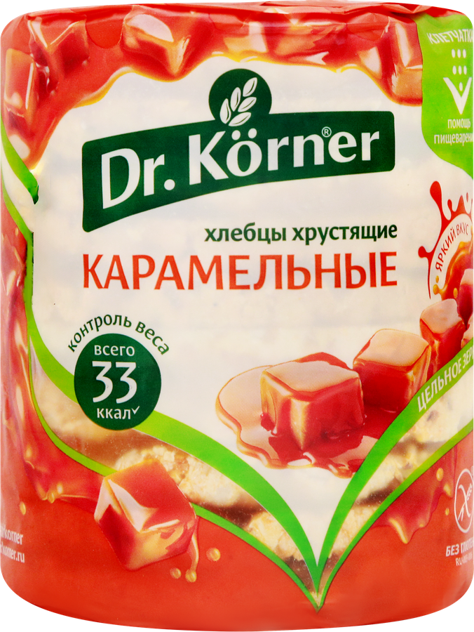 Хлебцы рисово-кукурузный DR KORNER Карамельные, 90г