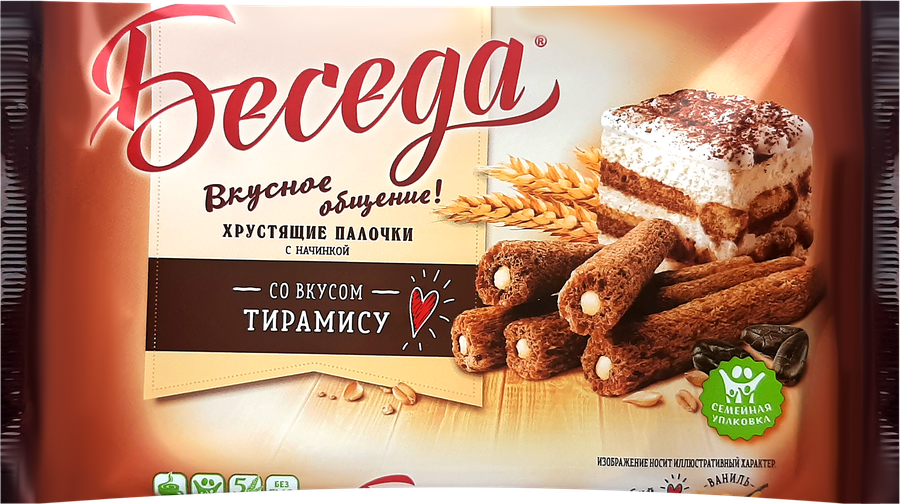 Палочки хрустящие ESSEN Беседа со вкусом тирамису, 180г