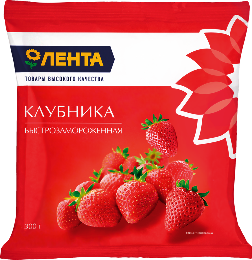 Клубника замороженная ЛЕНТА, 300г