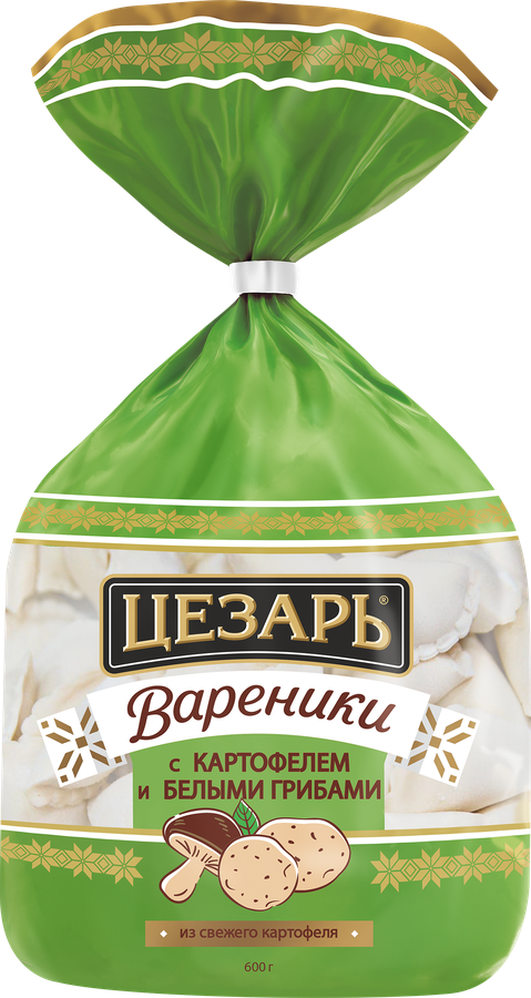 Вареники ЦЕЗАРЬ с картофелем и белыми грибами, 600г