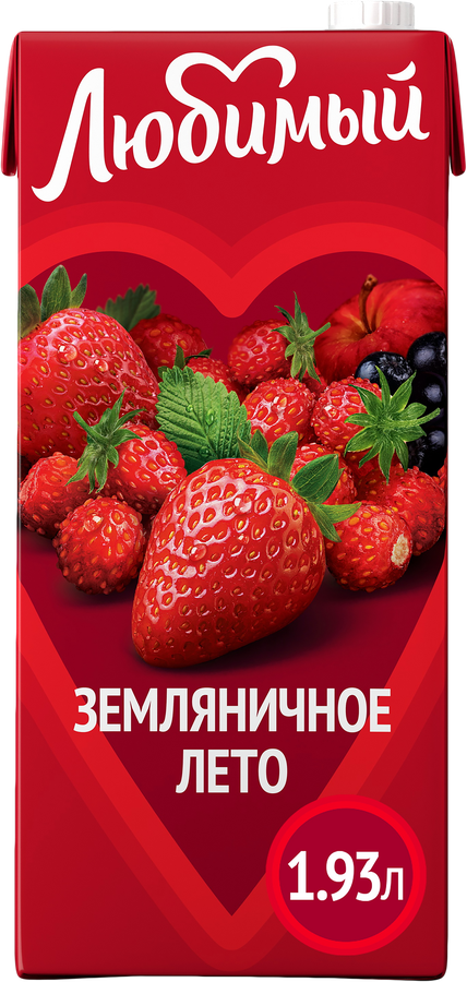 Напиток сокосодержащий ЛЮБИМЫЙ Яблоко, черноплодная рябина, клубника, земляника, 1.93л