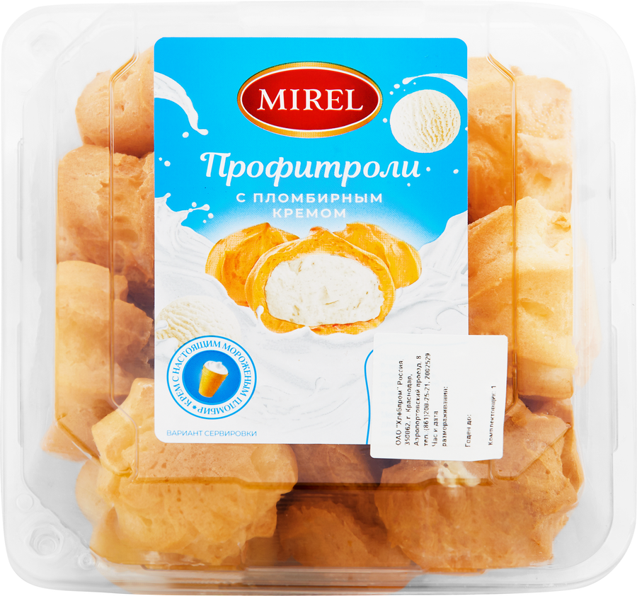 Профитроли MIREL с пломбирным кремом, 180г