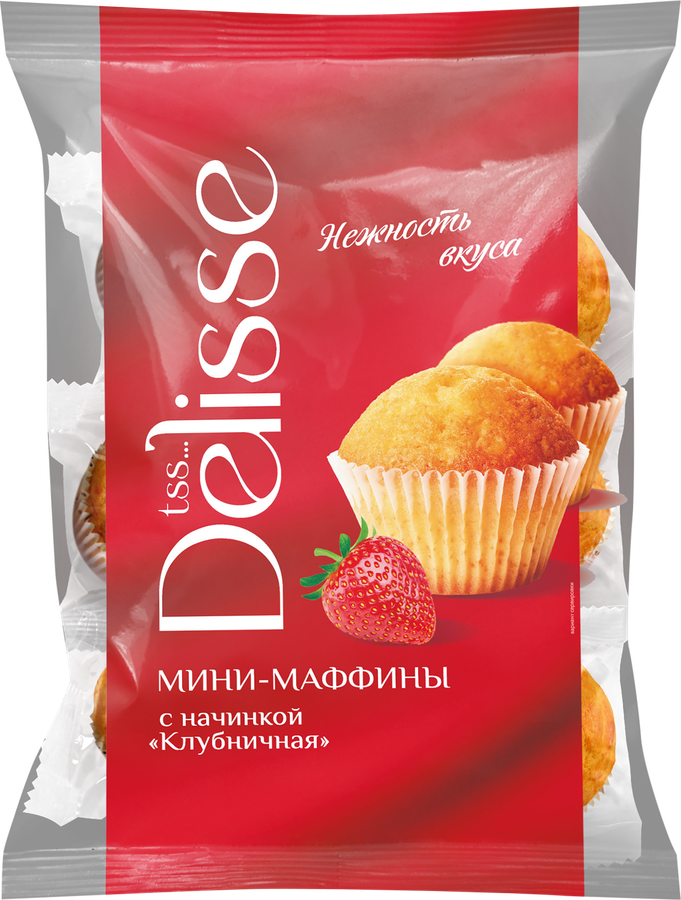 Маффины DELISSE Клубничные, 450г