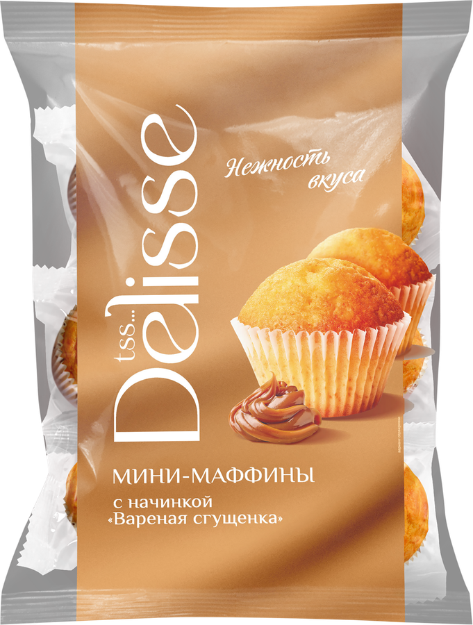 Маффины DELISSE Вареная сгущенка, 450г