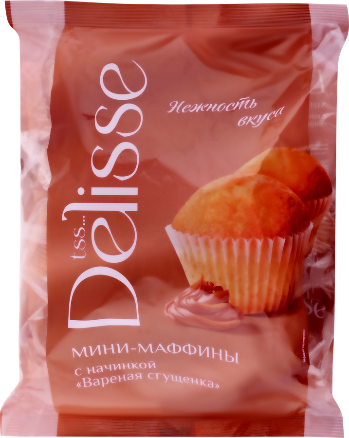 Мини-маффины DELISSE с вареной сгущенкой, 465г