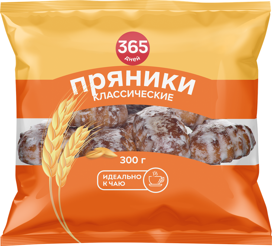 Пряники заварные 365 ДНЕЙ Классические глазированные, 300г