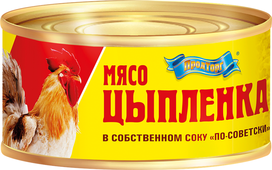 Мясо птицы ТМ ПРОДТОРГ По-советски, в собственном соку, 325г