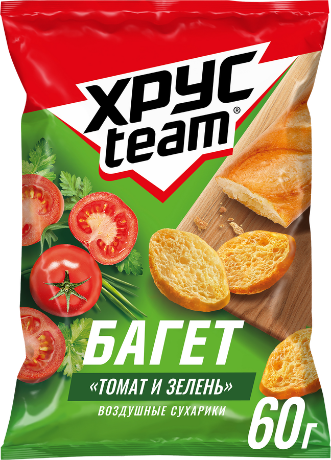 Сухарики ХРУСTEAM багет Томат и зелень, 60г