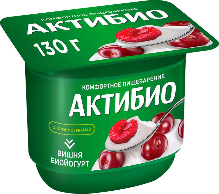 Биойогурт АКТИБИО Вишня 2,9%, без змж, 130г