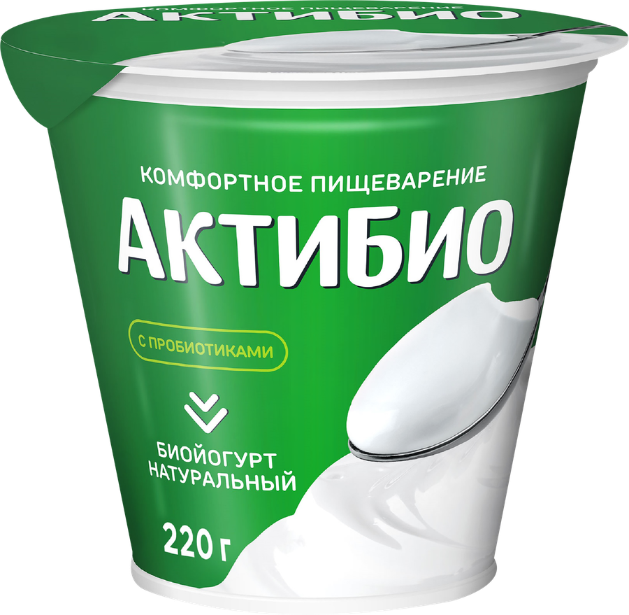 Биойогурт АКТИБИО Натуральный 3,5%, без змж, 220г