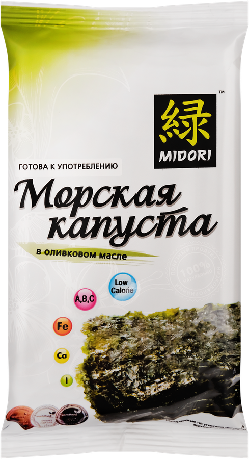 Морская капуста MIDORI сушеная, обжаренная в оливковом масле, 5г