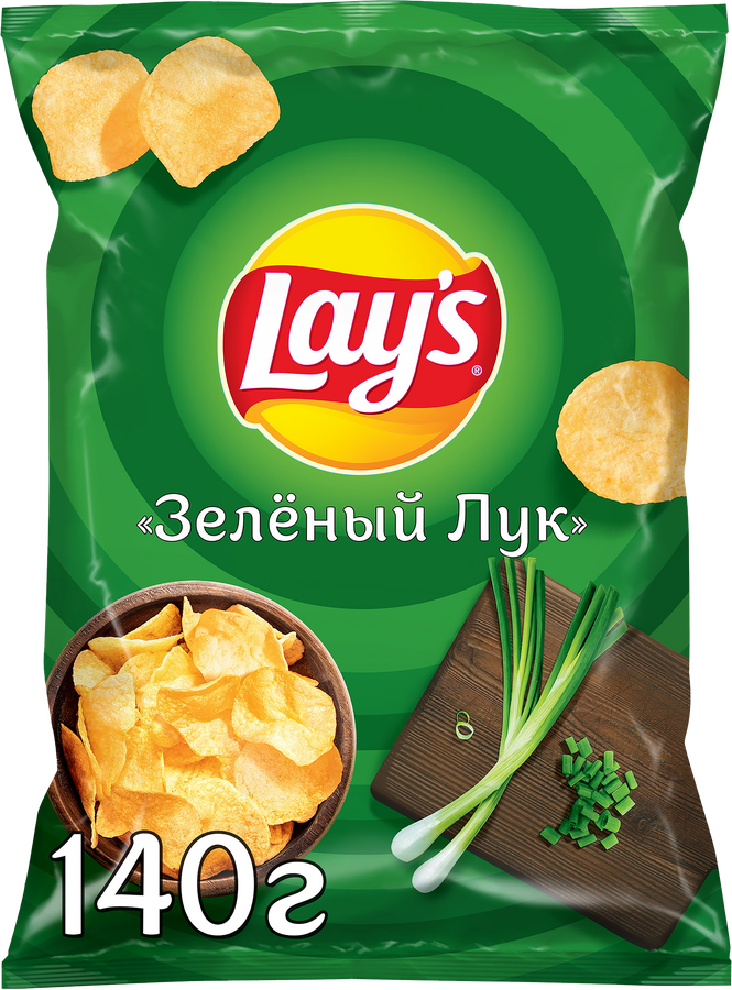 Чипсы картофельные LAY'S Молодой зеленый лук, 140г