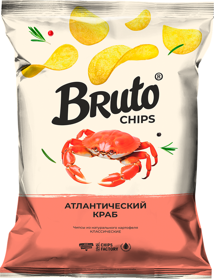 Чипсы картофельные BRUTO со вкусом краба, 120г