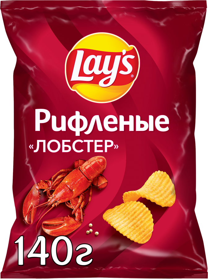 Чипсы картофельные LAY'S Рифленые Лобстер, 140г