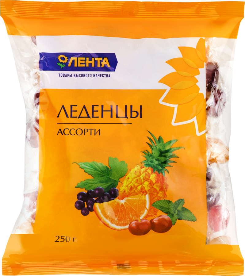 Леденцы ЛЕНТА Мини ассорти, 250г