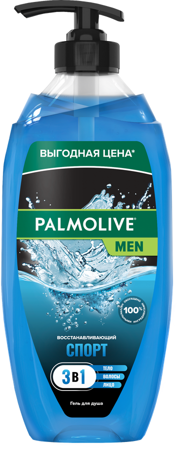 Гель для душа мужской PALMOLIVE Men Спорт Восстанавливающий 3в1, 750мл