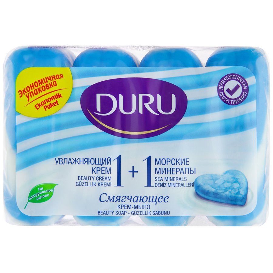 Крем-мыло DURU 1+1 Морские минералы, 4x80г