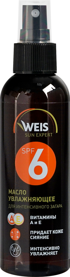 Масло для загара WEIS увлажняющее интенсивное SPF6, 150мл